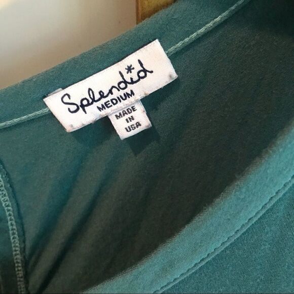 Splendid Cold Shoulder Short Sleeve Peacock top - Picture 3 of 6